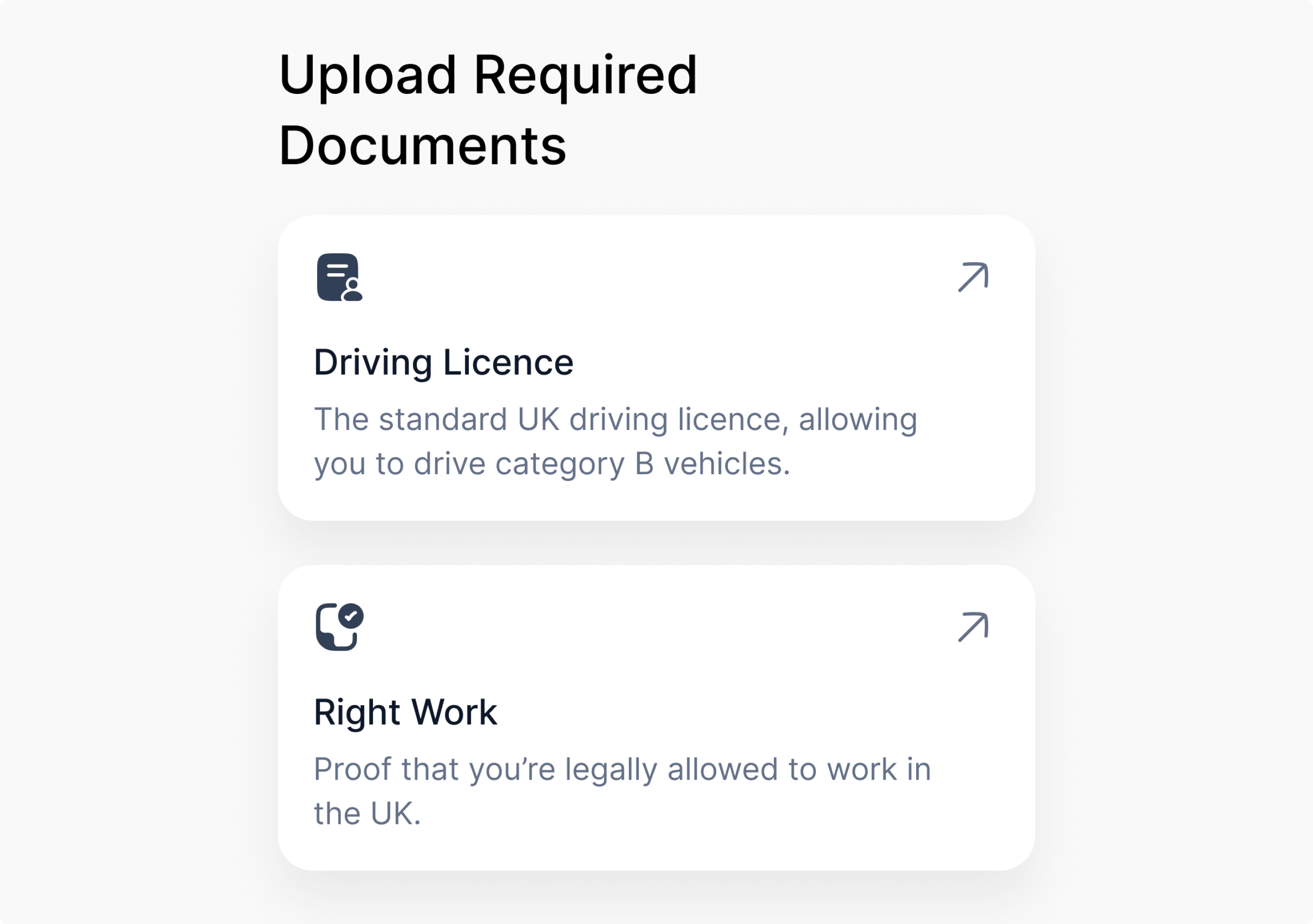 SAM driver document requirements