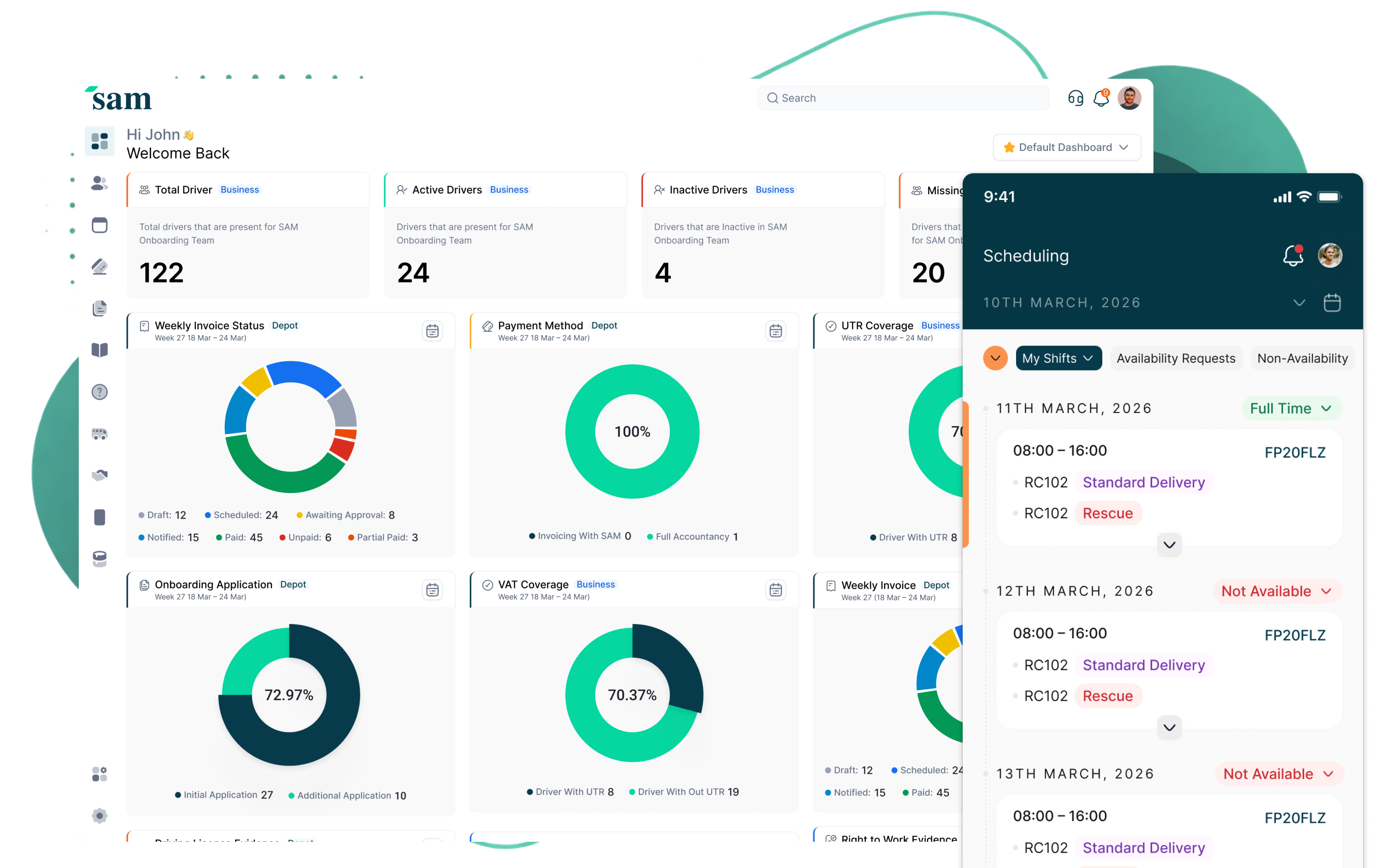 SAM product dashboard preview for Run